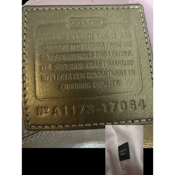 Coach Audrey Andie Tote 17064 Gold Metallic Leather Op Art Convertible Bag + Tag - Picture 9 of 9